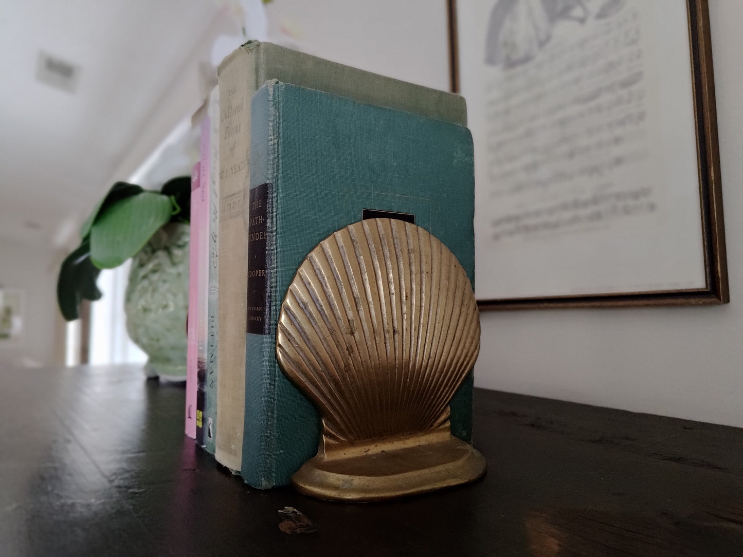 Vintage Brass Sea Shell Bookends