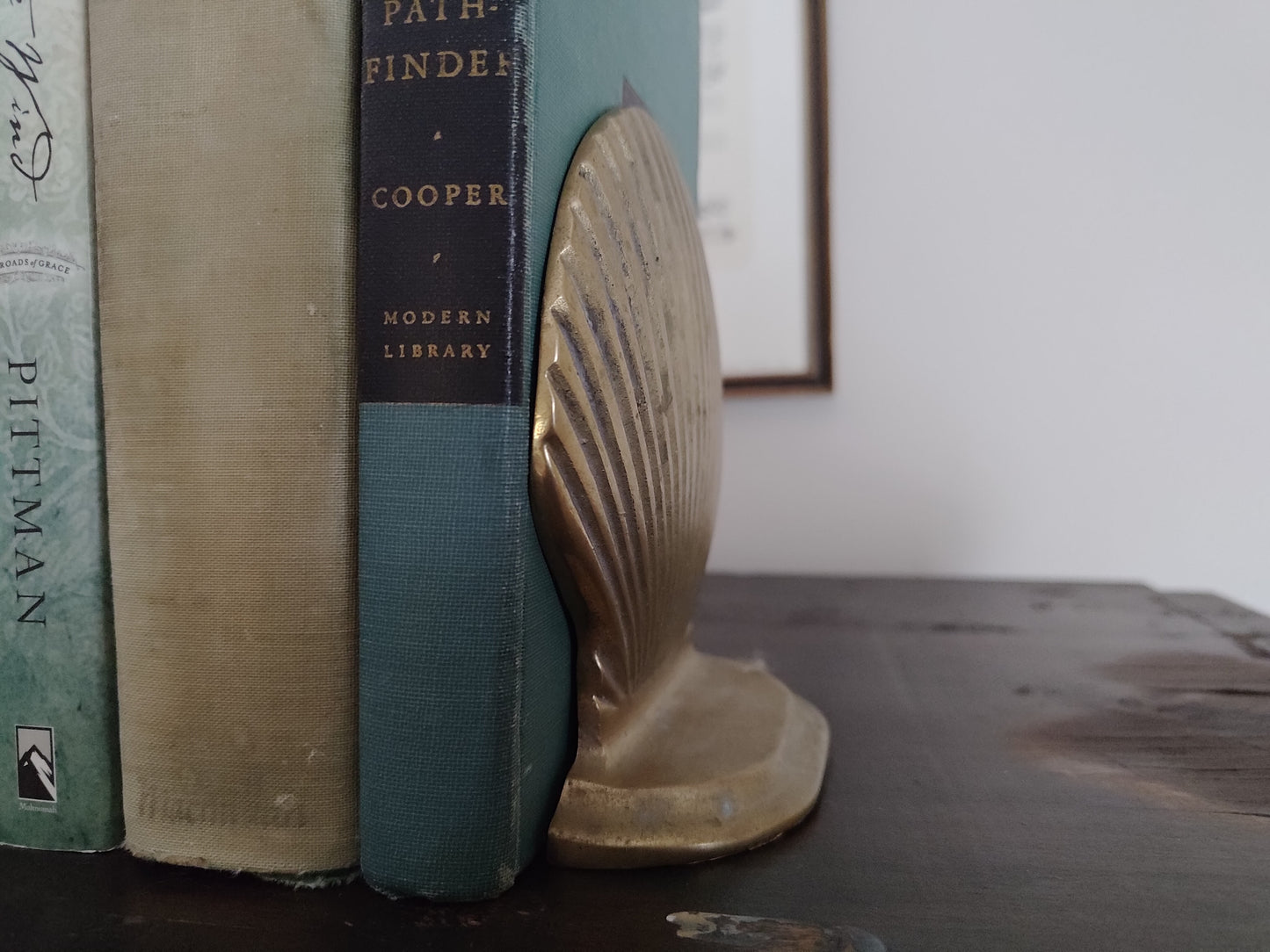 Vintage Brass Sea Shell Bookends